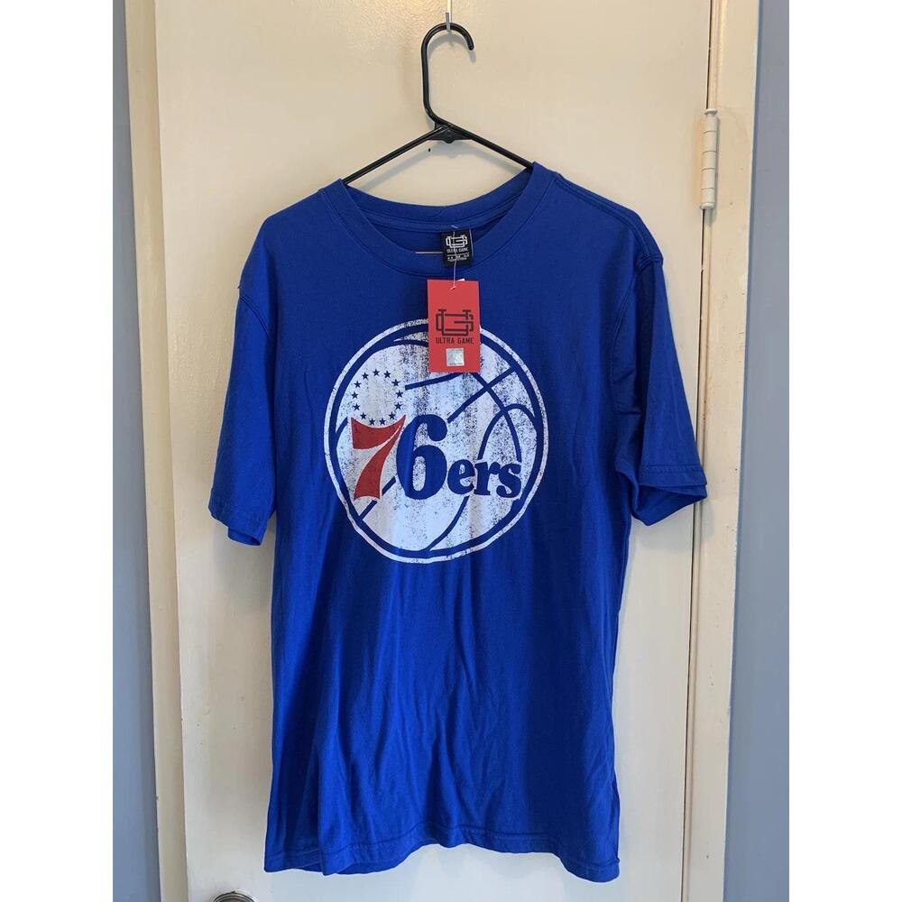 Ultra Game Philadelphia 76Ers Shirt Adult Medium Blue Nba Basketball Mens Nwt